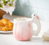 Bunny Blooms Coffee Cup Ceramic Sculpted Flower with Bunny Handle, 17.5oz