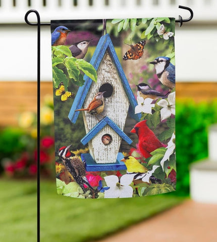 Bird House Garden Flag