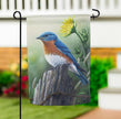 Eastern Bluebird Suede Garden Flag