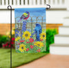 Colorful Songbird Fence Suede Garden Flag