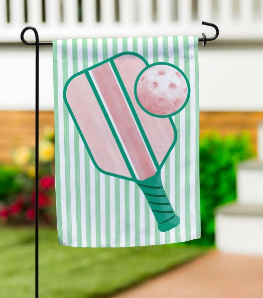 Pastel Pickleball Suede Garden Flag
