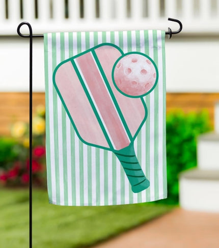 Pastel Pickleball Suede Garden Flag