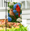 Cardinal Couple Among Hydrangeas Suede Garden Flag