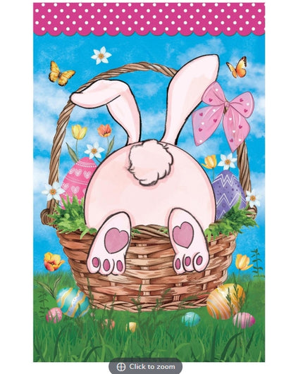 Basket Bunny Easter Garden Flag