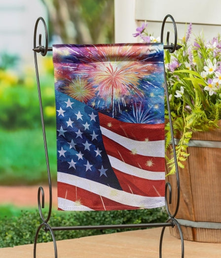 American Classic Fireworks Lustre Garden Flag