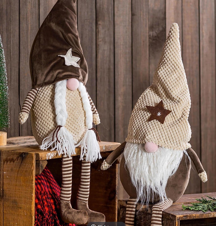Winter Grove Fabric Gnome with Star Embellished Hat