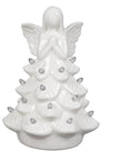 LED Table Decor Ceramic Angel Tree, 7.25