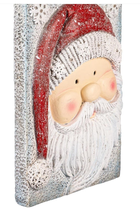 Traditional Santa Indoor Wall Decor, LED MGO Textured