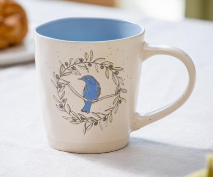 Ceramic Artisanal, Blue Bird Coffee Mug, 11oz, Gift Box