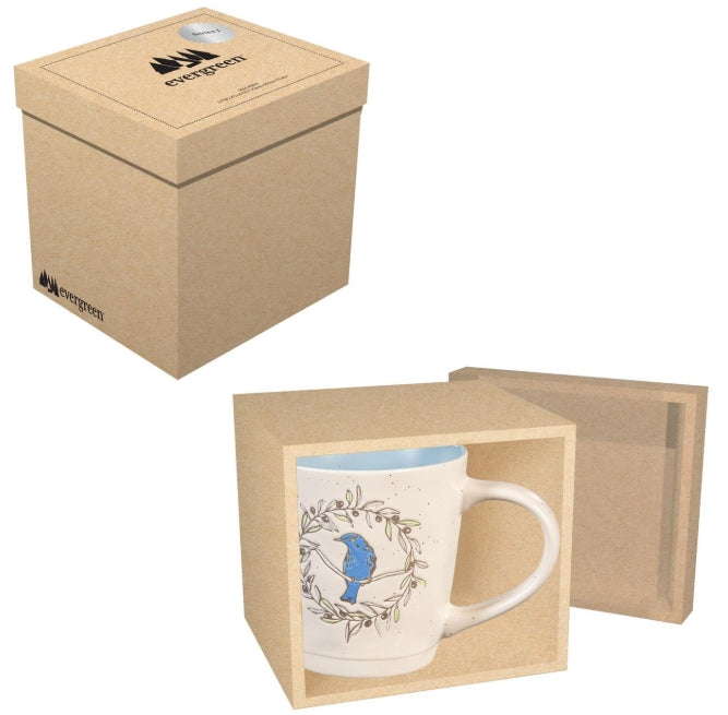 Ceramic Artisanal, Blue Bird Coffee Mug, 11oz, Gift Box