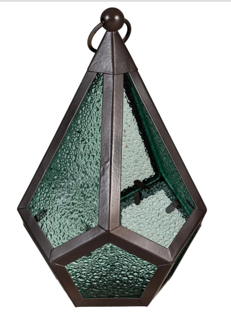 Diamond shaped glass bird feeder