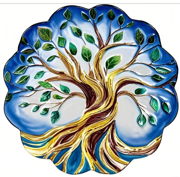 Metal Tree of Life Bird Bath with stand