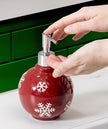 Soap Dispenser Ceramic Ornament with Snowflakes