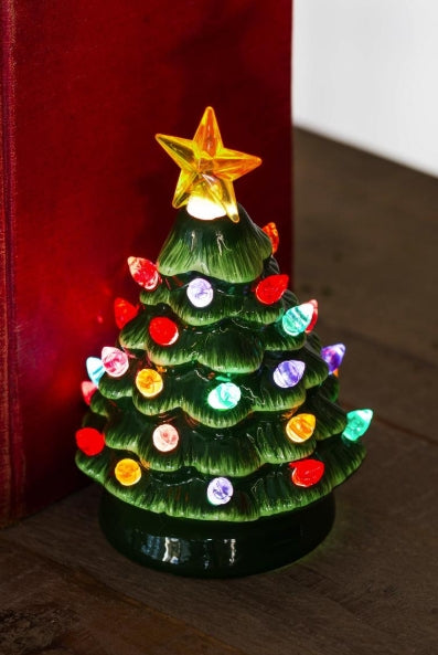 LED Table Decor Ceramic Mini Tree Color Changing