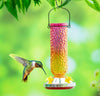 Textured Iridescent Glass Hummingbird Feeder