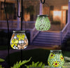 Mosaic Glass Floral Solar Lantern