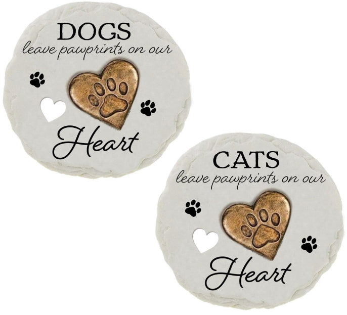 Memorial Garden Stone, Pawprints On Our Hearts