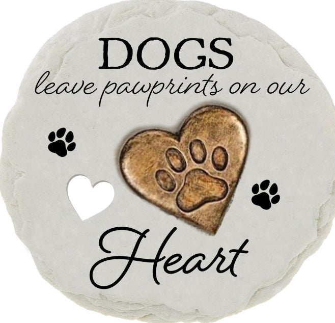 Memorial Garden Stone, Pawprints On Our Hearts