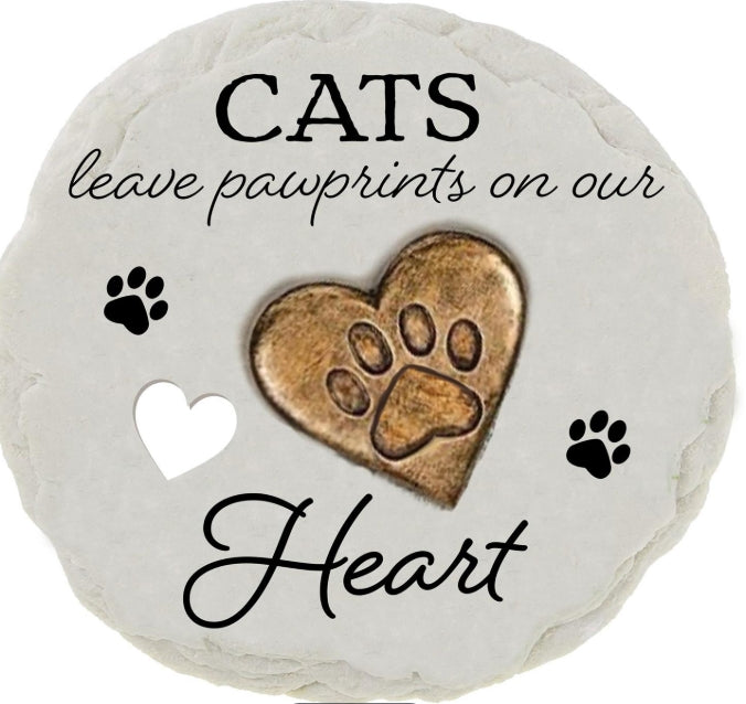 Memorial Garden Stone, Pawprints On Our Hearts