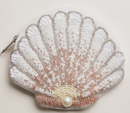 Beaded Seashell coin purse