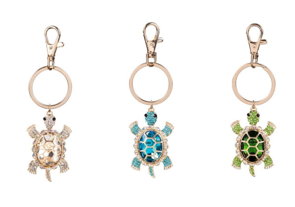 Bejeweled Turtle Keyring