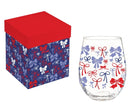 Stemless 4th of July wine glass