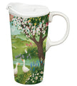 Bunny Blooms Drinkware Gift Set Ceramic Perfect Travel Cup and Puzzle