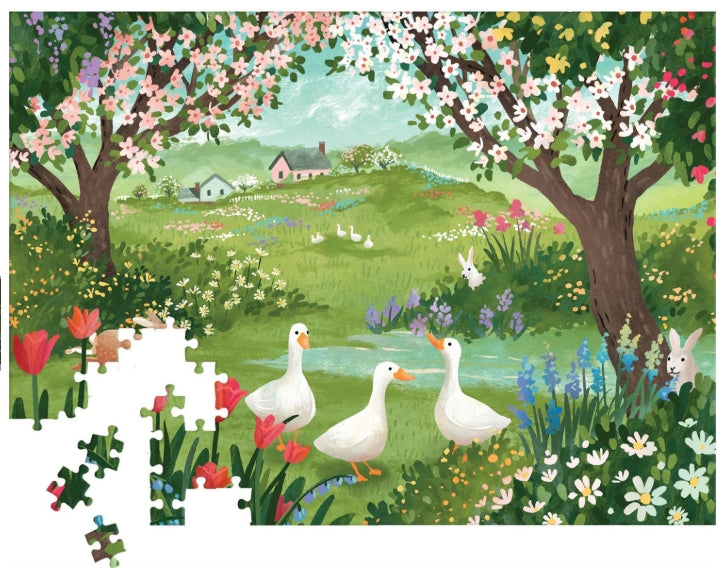 Bunny Blooms Drinkware Gift Set Ceramic Perfect Travel Cup and Puzzle