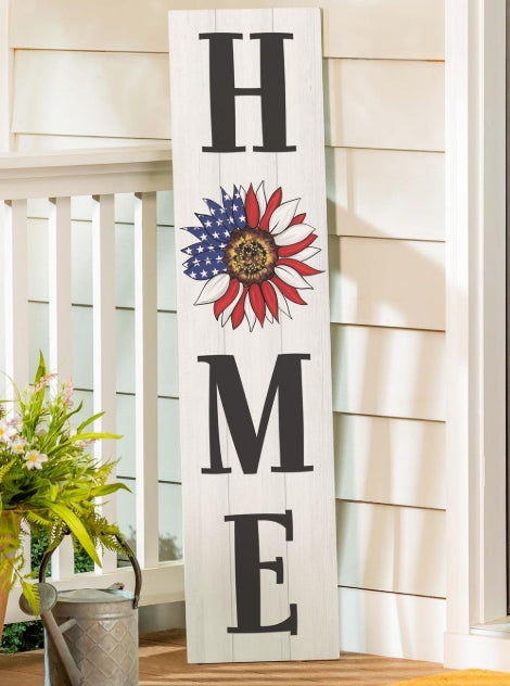 Porch Leaner, Red, White and Blue Sunflower 