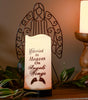Angel LED Wax Candle with Metal Holder Set