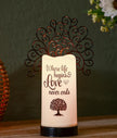 Tree LED Wax Candle with Metal Holder Set