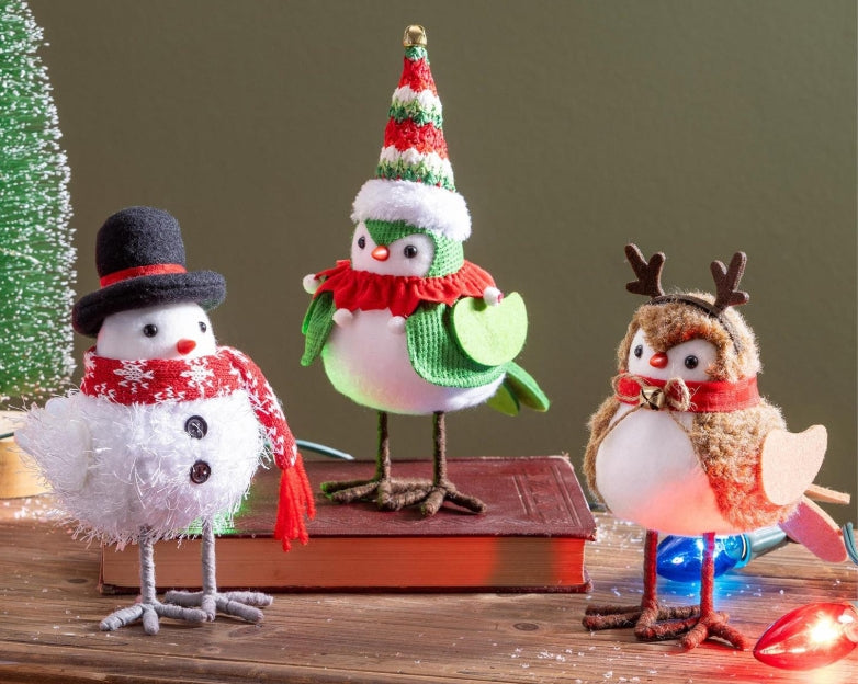 Christmas Fabric Bird Decor