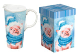 Christmas Pig Travel Mug, 17oz, Gift Box