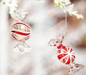 Sugar & Stripes Bright Ornament Peppermint Candy Glass
