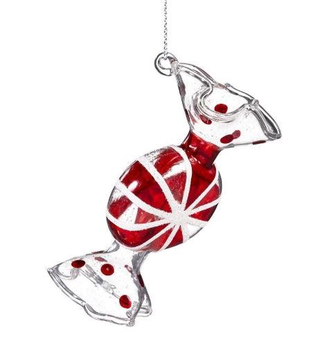 Sugar & Stripes Bright Ornament Peppermint Candy Glass
