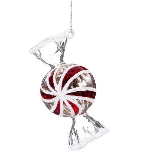 Sugar & Stripes Bright Ornament Peppermint Candy Glass