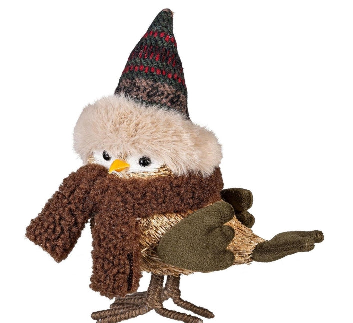 Natural Fiber Winter Bird, 6.5