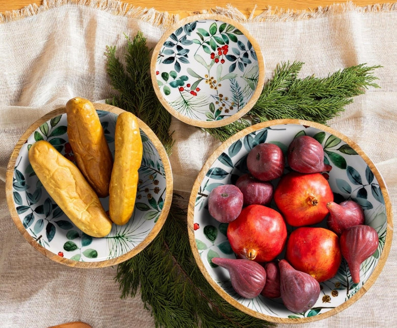 Mango Wood Christmas Bowl Assortment