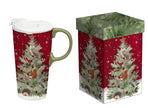 Christmas ceramic travel mug woodland animals