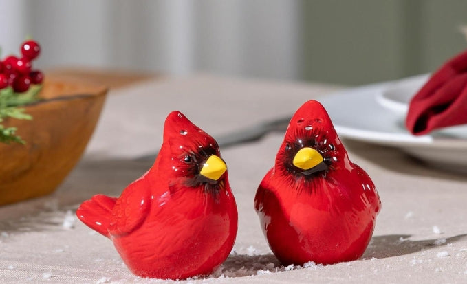 Cardinal Salt and Pepper Shakers
