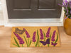 Lavender Field of Dreams Coir Mat with Rubber Embossed Butterfly