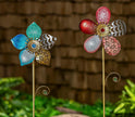 Metal Metallic Flower Garden Stake