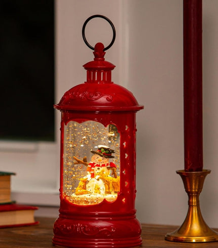 Snowman Plastic Water Lantern, 9.25