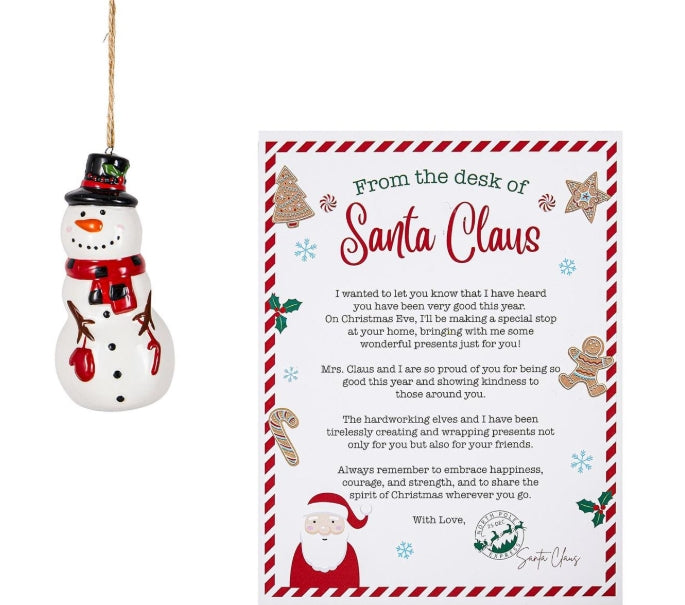 North Pole Express Trinket Letter from Santa and Ornament Gift Set