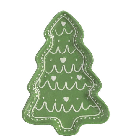 Tree Shaped Embossed Ceramic Appetizer Plate, 8.25