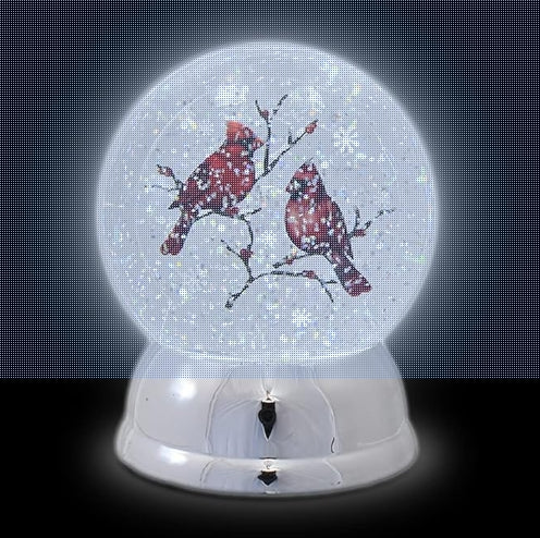 Cardinal Shimmer Snow Globe