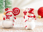 Sugar & Stripes Table Décor Resin Snowman