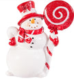 Sugar & Stripes Table Décor Resin Snowman