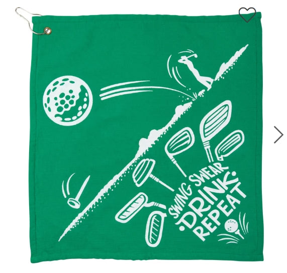 Swing Swear Drink Repeat Golf Towel