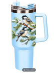 Christmas Tumbler Chickadees